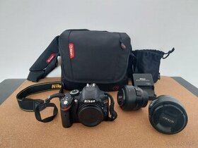 Zrcadlovka Nikon D3200, SD Karta, 2x Objektiv, Brašna - 1
