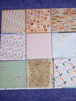 Oboustranné papíry na scrapbooking, 9 ks - 1