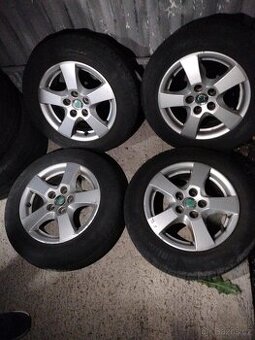 4ks alu disky orig. Škoda 5x100 R14 pneu conti 165/70 5mm