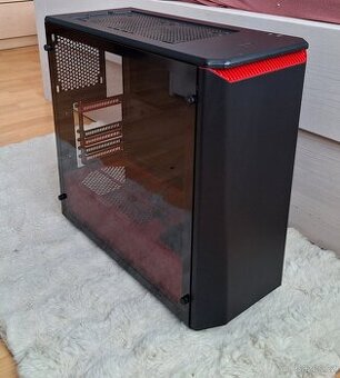 PC skřín Phanteks Eclipse P400 (černá/červená, tvrzené sklo)