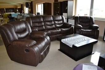 Kožená sedací souprava s relaxační funkcí