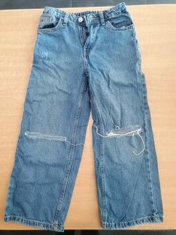 dívčí džíny Pepco 134, wide leg, s průstřihy na kolenou