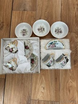 Starorolský porcelán - sada hrníčků s podtácky