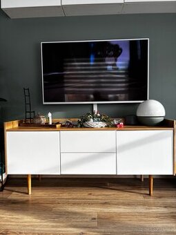 Tv stolek Jysk - bila/dub sirka cca 160cm