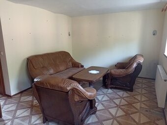 Rustikální kožená sedací souprava 3+2+1, top stav