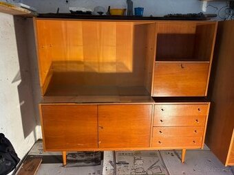 Retro nábytek 60. léta (mid-century) – skříň + komoda, TOP s