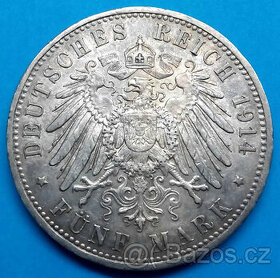mince stříbro Vilém II. staré Prusko