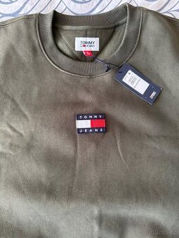 Originální mikina Tommy Jeans – olivově zelená, XXL (US)
