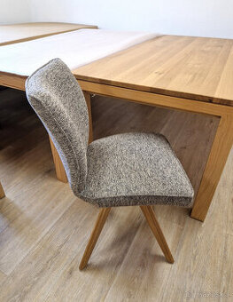 Nová židle šedý melír + nohy masiv dub