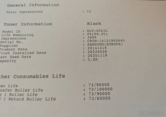 🔥 Samsung SL-M3320nd LASER výtisk jen 73 stran