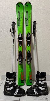 Dětské lyže ELAN 130 cm + lyžáky + hůlky