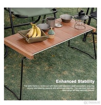 Dřevěný skládací kempingový stůl 820 x 400 x 405 mm, 7,7 kg