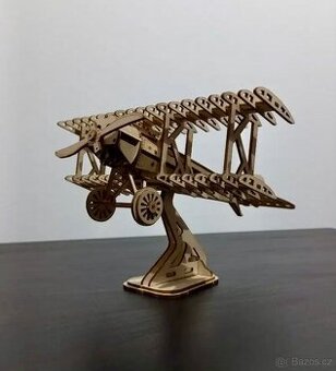 Letadlo dvouplošník 3D drevena stavebnice