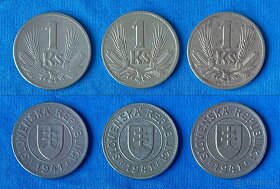 Stříbrné mince František Josef I. a 1 KS Slovenský stát - 1