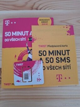 Předplacená twist karta 50 minut volání a 50 sms