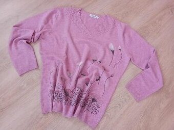 DÁMSKÝ SVETŘÍK S KVĚTY - vel.L/XL /zn.Super HK