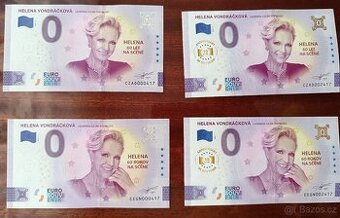 0 Euro souvenir bankovky Helena Vondráčková CZ+SK