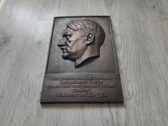 VELKÁ PLAKETA ADOLF HITLER 30 X 21 CM
