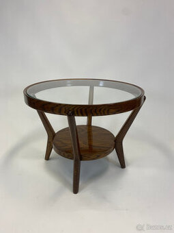 Luxusní stolek Kropáček - šelak, nové sklo --- TOP