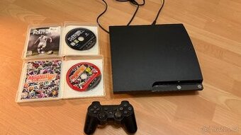 PlayStation 3 Slim + 2 hry a ovladač