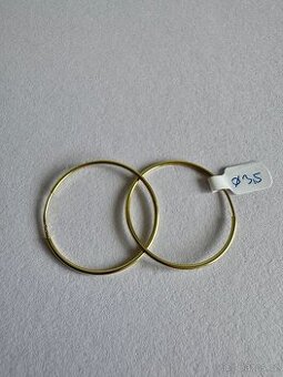 Zlaté náušnice 14K, 2,10 g, průměr 3,5 cm