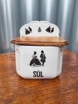 Porcelánová kořenka na sůl - Rokoko