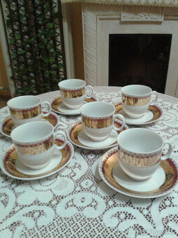 zlacené porcelánové hrnky 6 ks