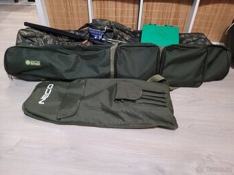 Rybářské pruty,  stojan, podběrák a obal