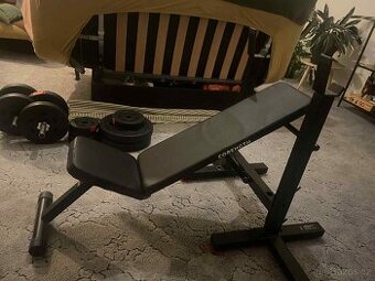 Polohovací posilovací lavice + 56 kg závaží