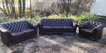 Kožená sedací souprava 3+2+1 CHESTERFIELD