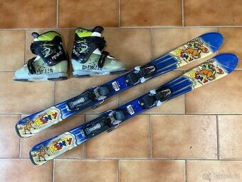 Dětské lyže 100cm a lyžáky velikost 32 délka stélky 20.5cm