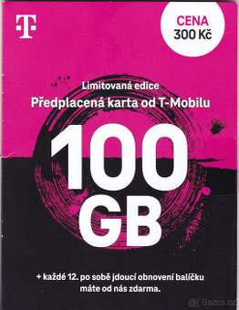 T-Mobile SIM karta 100 GB za 300 měsíčně
