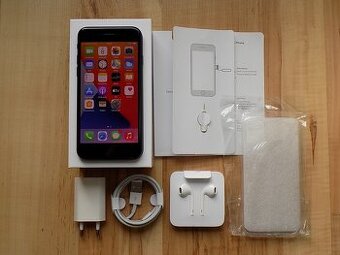 APPLE iPhone SE 2020 64GB Black - ZÁRUKA - TOP STAV-100%bat.