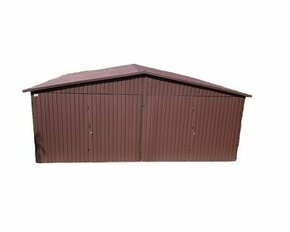 Dvojitá plechová garáž o rozměrech 6x5m. - 1