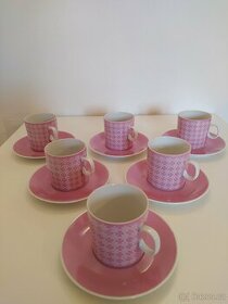 Porcelánové hrnečky s podšálky, design Jaroslav Ježek