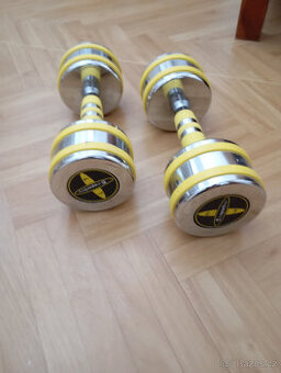 Chromové jednoruční činky inSPORTline Yellsteel - 7 kg