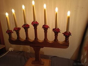 Adventní dřevěný svícen