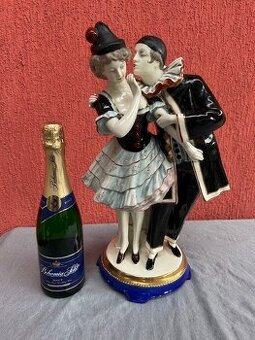 Velké sousoší HARLEKÍN A KOLUMBÍNA ROYAL DUX - originál.
