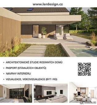 Architektonické studie RD, pasporty staveb, vizualizace
