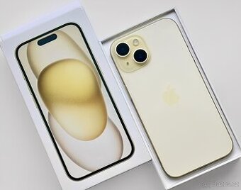 iPhone 15 Yellow BATERIE 100% TOP