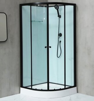 Notre 80 černý sprchový box čtvrtkruhový 80cm x 80cm