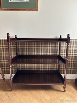 Servírovací etažér tři police starožitný renovovaný (NN26)