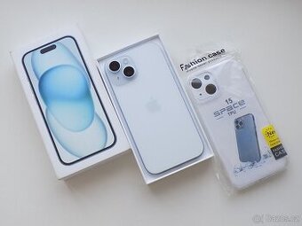 APPLE iPhone 15 128GB Blue - ZÁRUKA 12 MĚSÍCŮ - KOMPLETNÍ
