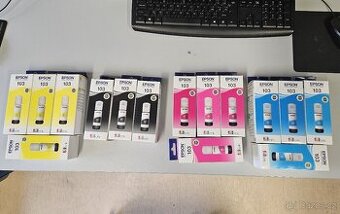 15X EPSON 103 ECOTANK SADA NÁPLNÍ 4XŽLUTÁ 3XČERNÁ 4XCYAN 4XM