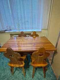 Selský jídelní stůl + 4 židle
