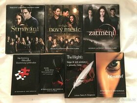 Twilight sága + knihy od Stephenie Meyer.