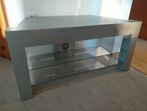 Moderní televizní stolek se skleněnými policemi - 1