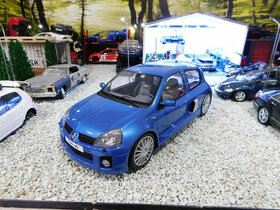 model auta Renault Clio 2 V6 bledo modrá farba otto 1:12 - 1