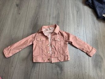 Džínová růžová bunda H&M vel. 2-3 roky