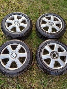 Alu disky na VW originál 5x112,7J x 16H2 + pneu téměř nejeté